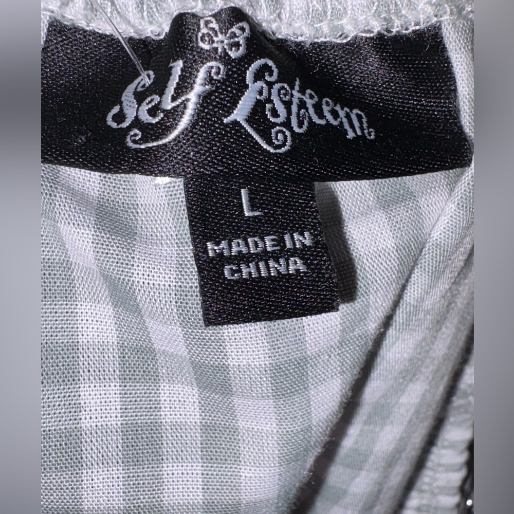 Y2K Coquette Cottagecore Gingham Lace Trim Peplum Tank Top Size L - Picture 5 of 9